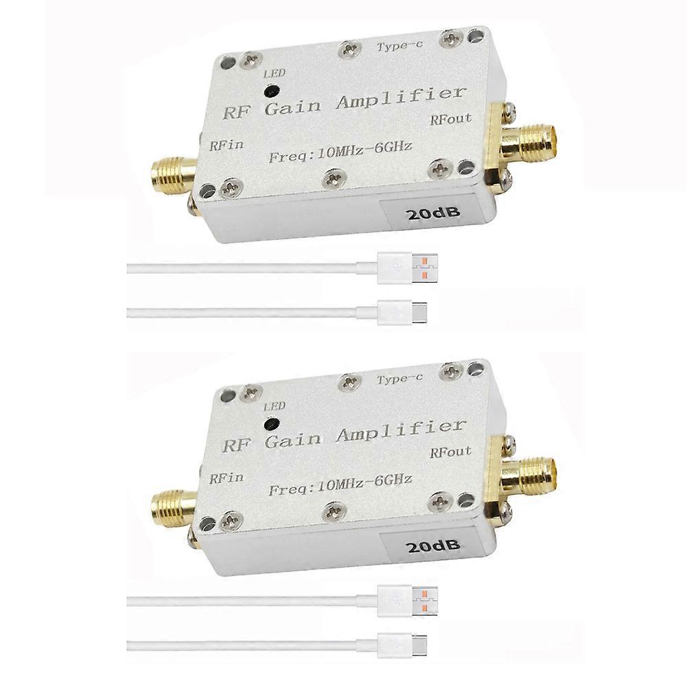 2Pcs 10M-6GHz RF Gain Amplifier High Flatness RF Power Amplifier RF Drive Signal Receiver 433M 1.2G 1.5G 2.4G 5.8G, 20DB