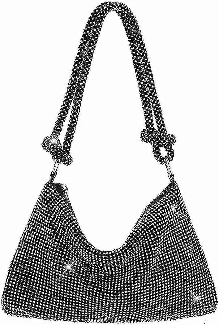 Borse strass per donna Borsa da sera Sparkly Hobo Bag Borsa argento Borsa vacanze Club Clutch da sposa