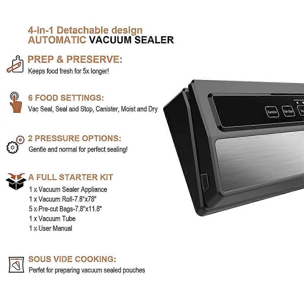 Multifunction Vacuum Sealer, Automatic Food Sealer Machine with Led Indicator Li