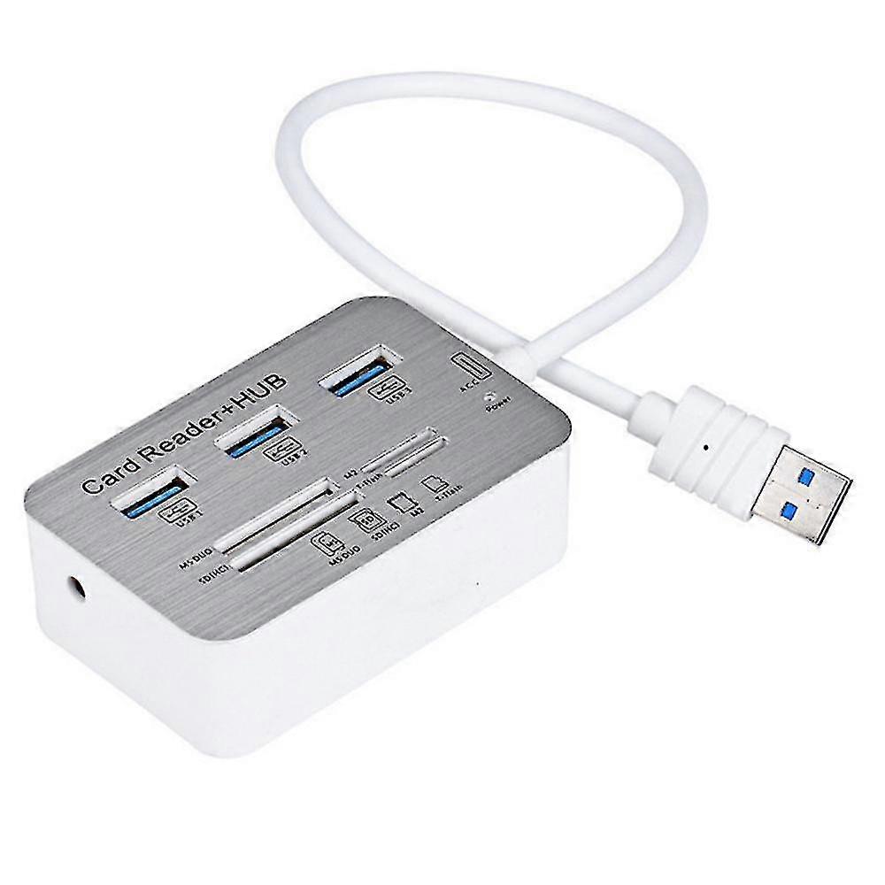 7 in 1 kaartlezer met 3 poorts Usb 3.0 Hub, Sd / Ms / Micro Sd / Mmc / M2 / Tf-kaart Usb-adapter externe Sd-kaart drive