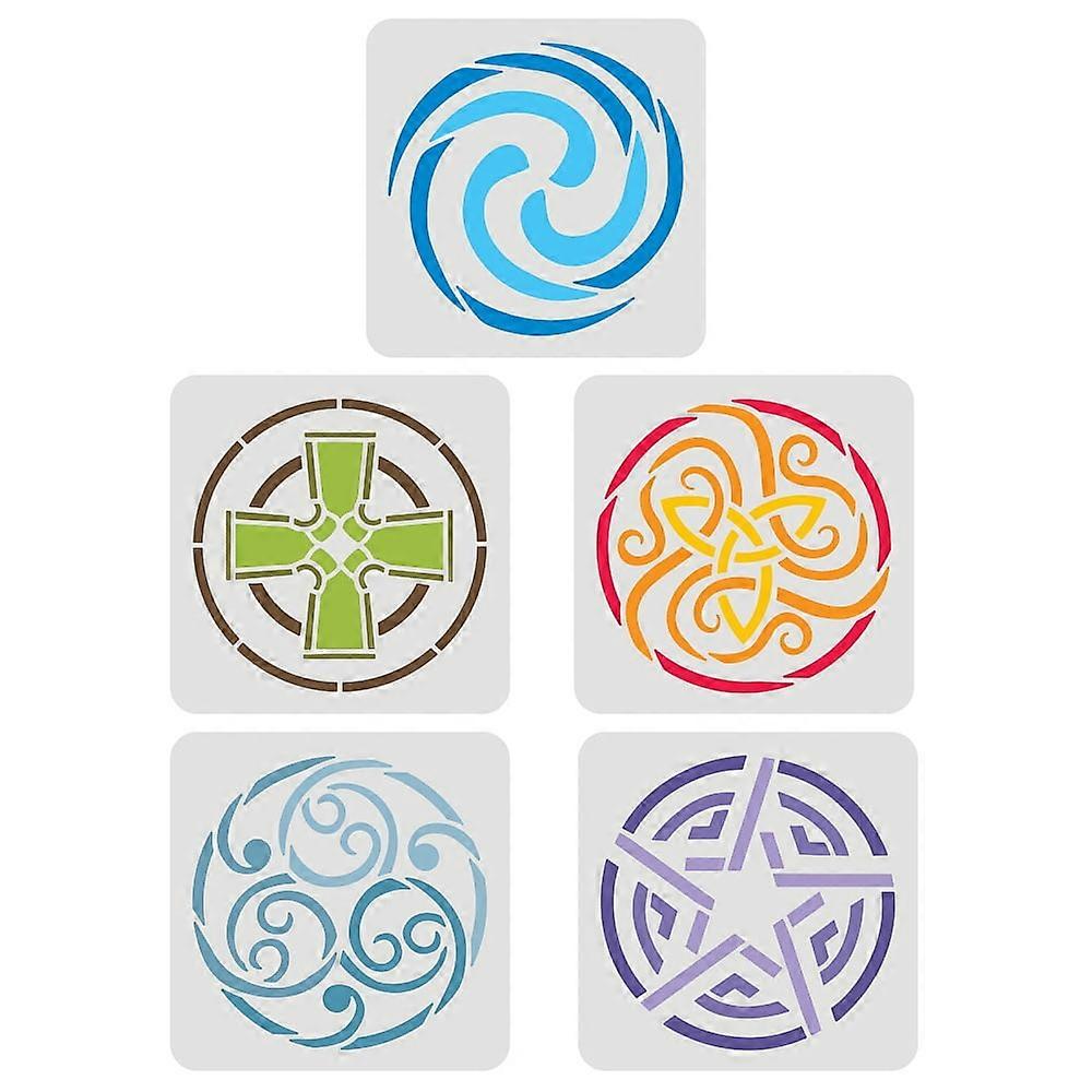 1Set Celtic Stencil 15x15cm Reusable Viking Celtic Knot Stencil Scandinavian Viking Symbol Painting Stencil DIY Chakra Stencil