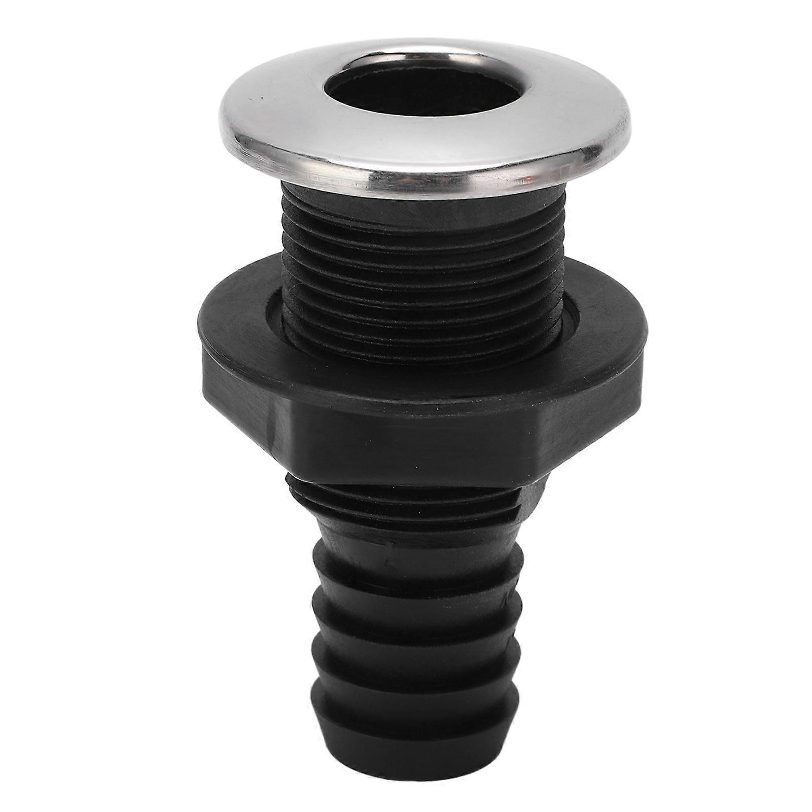 مستقيم من خلال بدن الفولاذ المقاوم للصدأ 316 غطاء الألياف الزجاجية النايلون لقارب اليخوت البحرية 1in الأسود