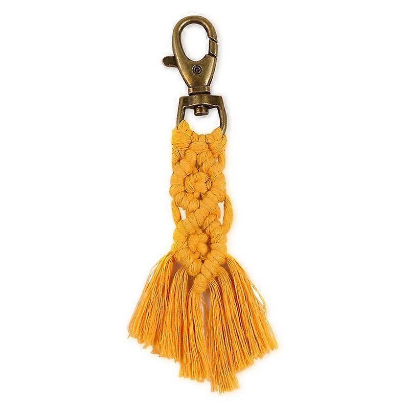 Mini Macrame Keychains Kits Boho Macrame Keychains with Tassels Handmade for Car Key Purse Phone Wallet Wedding Gift