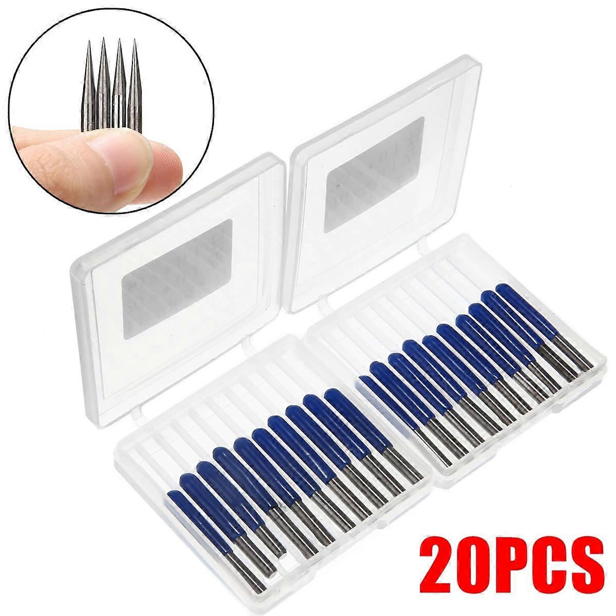 20pcs Carbide PCB Engraving Bits 3175mm CNC Router Bit 10152030 Degree Milling Cutter Tools