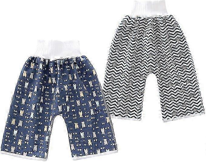 2 عبوة مقاومة للماء تسرب حفاضات السراويل التدريب على استخدام الحمام السراويل حفاضات القماش للأطفال الأولاد والبنات بين عشية وضحاها جيدة