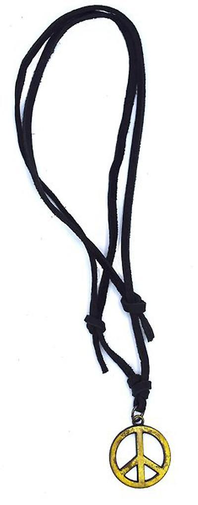 Peace leather necklace 