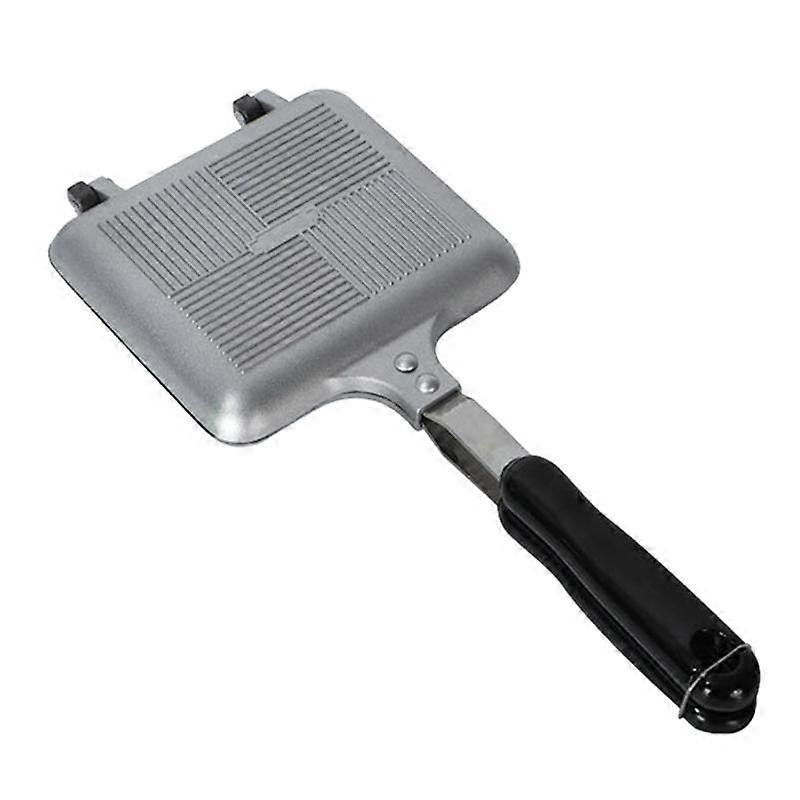 Double-Sided Sandwich Pan Non-Stick Foldable Grill Frying Pan for Bread Toast Breakfast Machine Kit