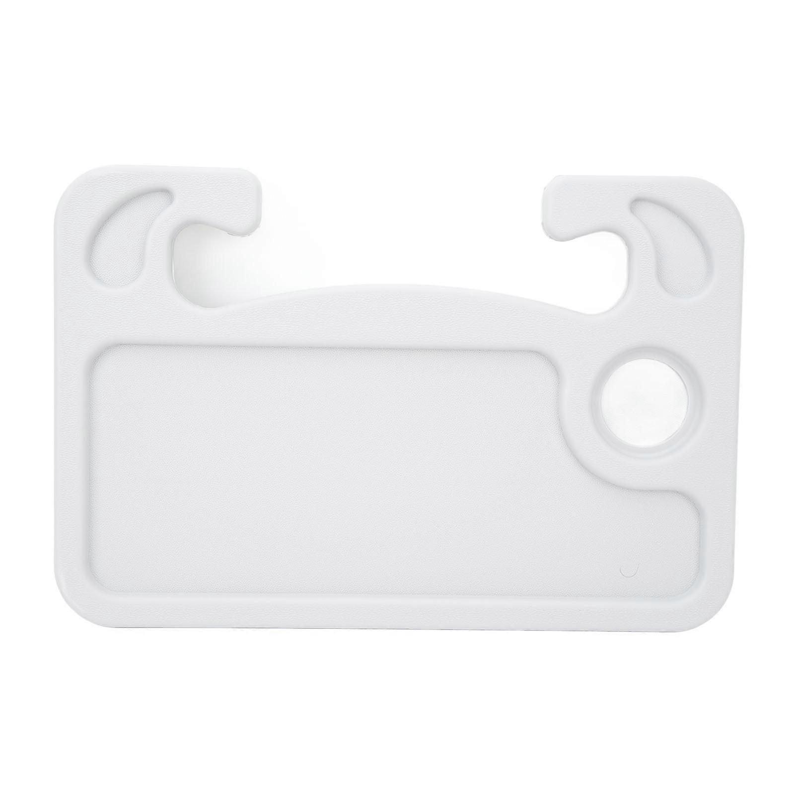 שולחן הגה לרכב מגש דו-צדדי עם מחזיק כוסות וחריץ עט שולחן אוכל אוטומטי רב תכליתי כסף