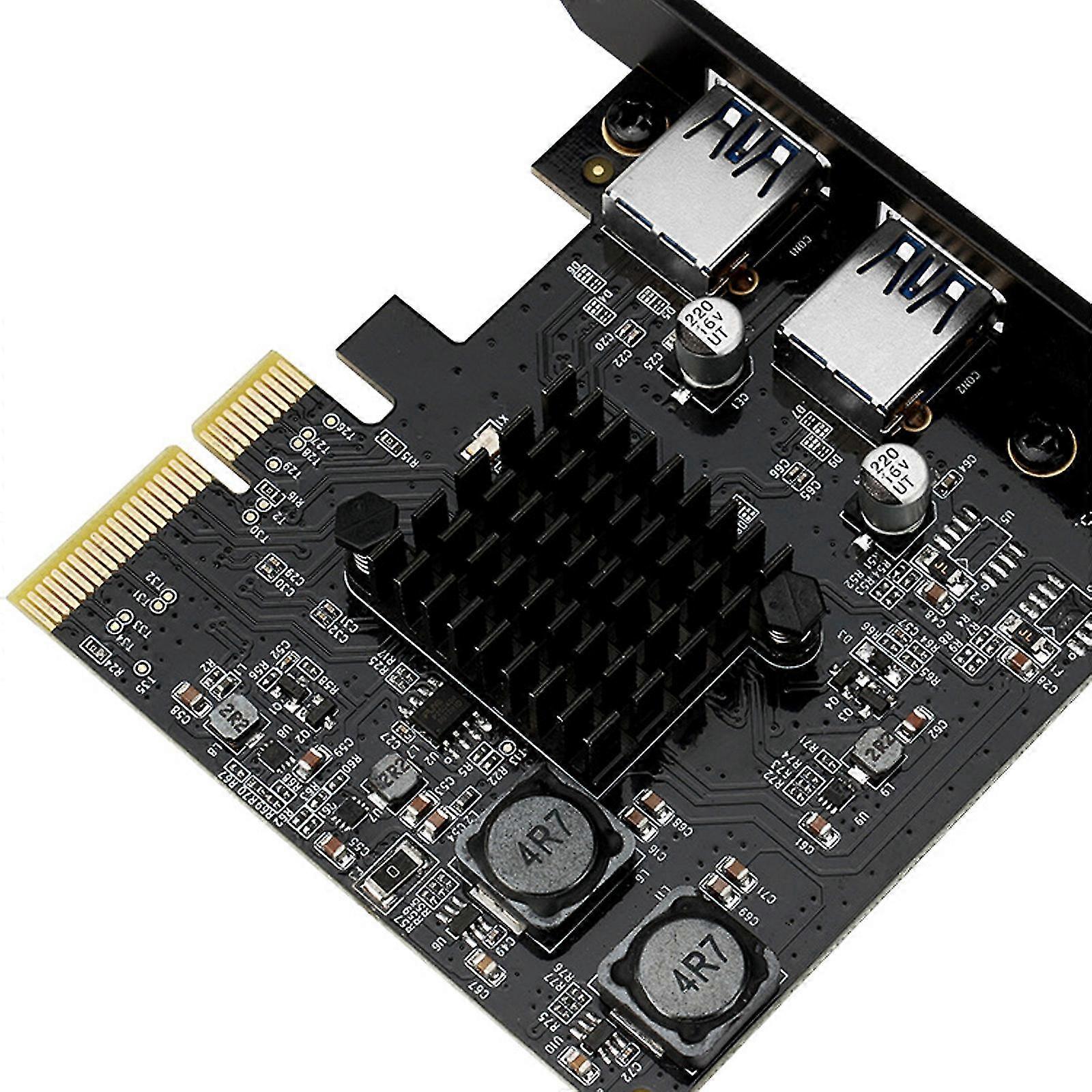 2-port Type-c Pci-e Usb3.1 Gen 2 10gbps Expansion Card 15-pin Connector Adapter