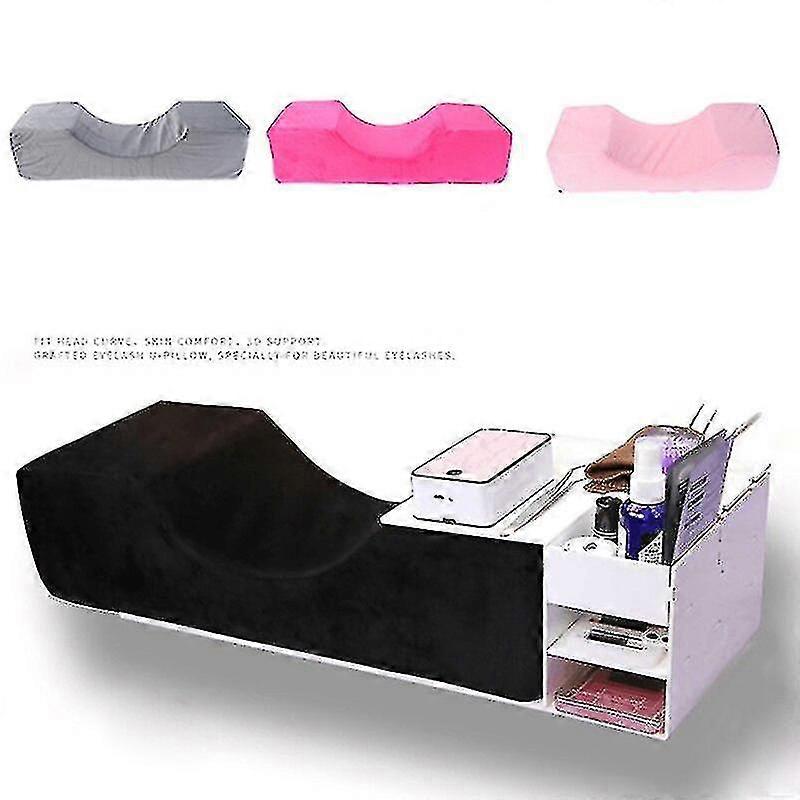 Clevey Pillow Transplant Eyelashes Memory Foam Eyelashed Pillow Pillow With Pocket Makeup Salon Pillow-color:black