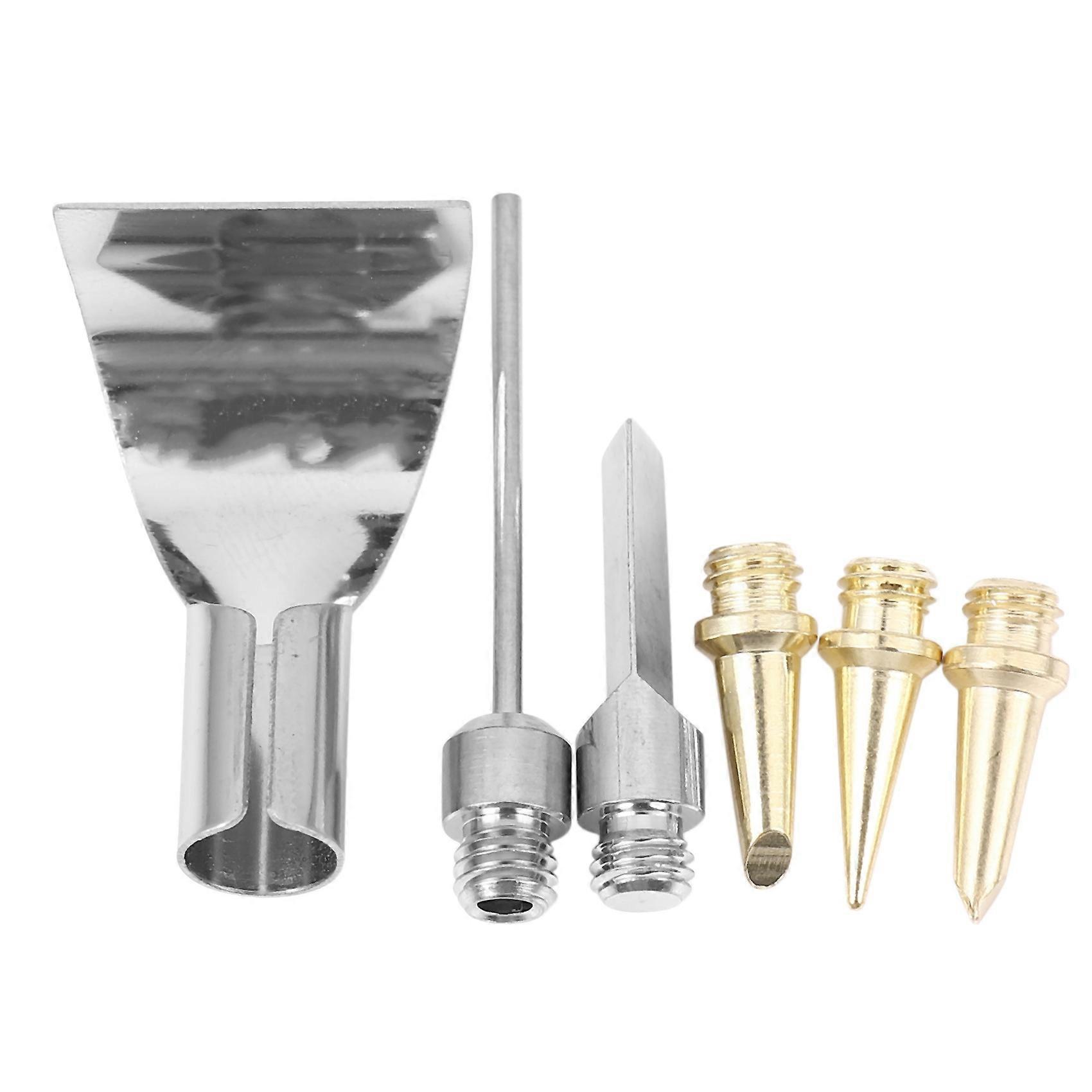 6Pcs Replacement Copper Tips Nozzle Kit For -1115K / Mt-100 Aerated Flame Butane Gas Soldering Iron