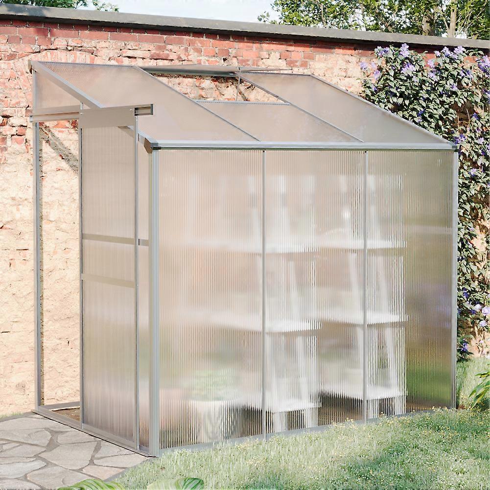 6 x 4 FT Lean-to Polycarbonate Greenhouse