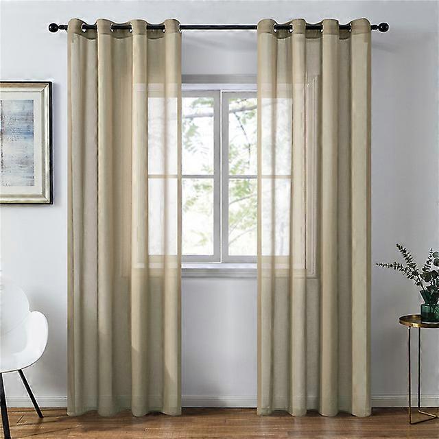 JWL-Solid Chiffon Sheer Gardiner For Stue Soverom