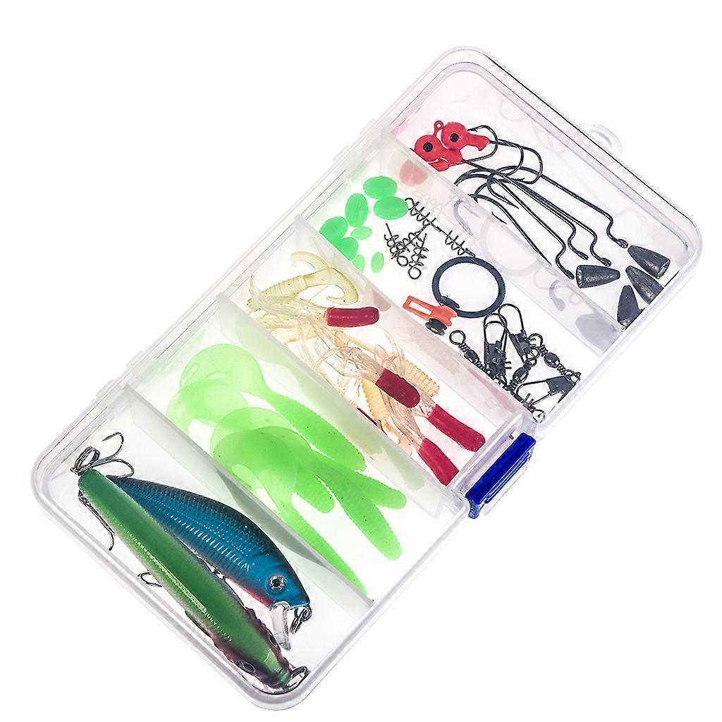 52x Angelköder Salzwasser Angelgerät Kit Bionic Swimbait Soft Köder Boxed