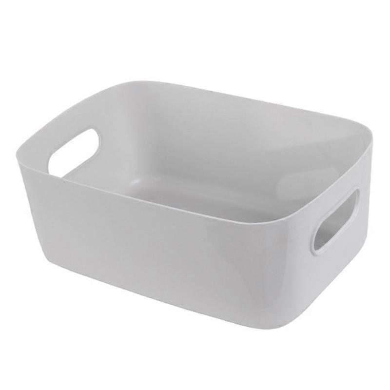 Storage Container Smooth Surface Handle Design Solid Color Versatile Plastic Storage Bin for Bedroom