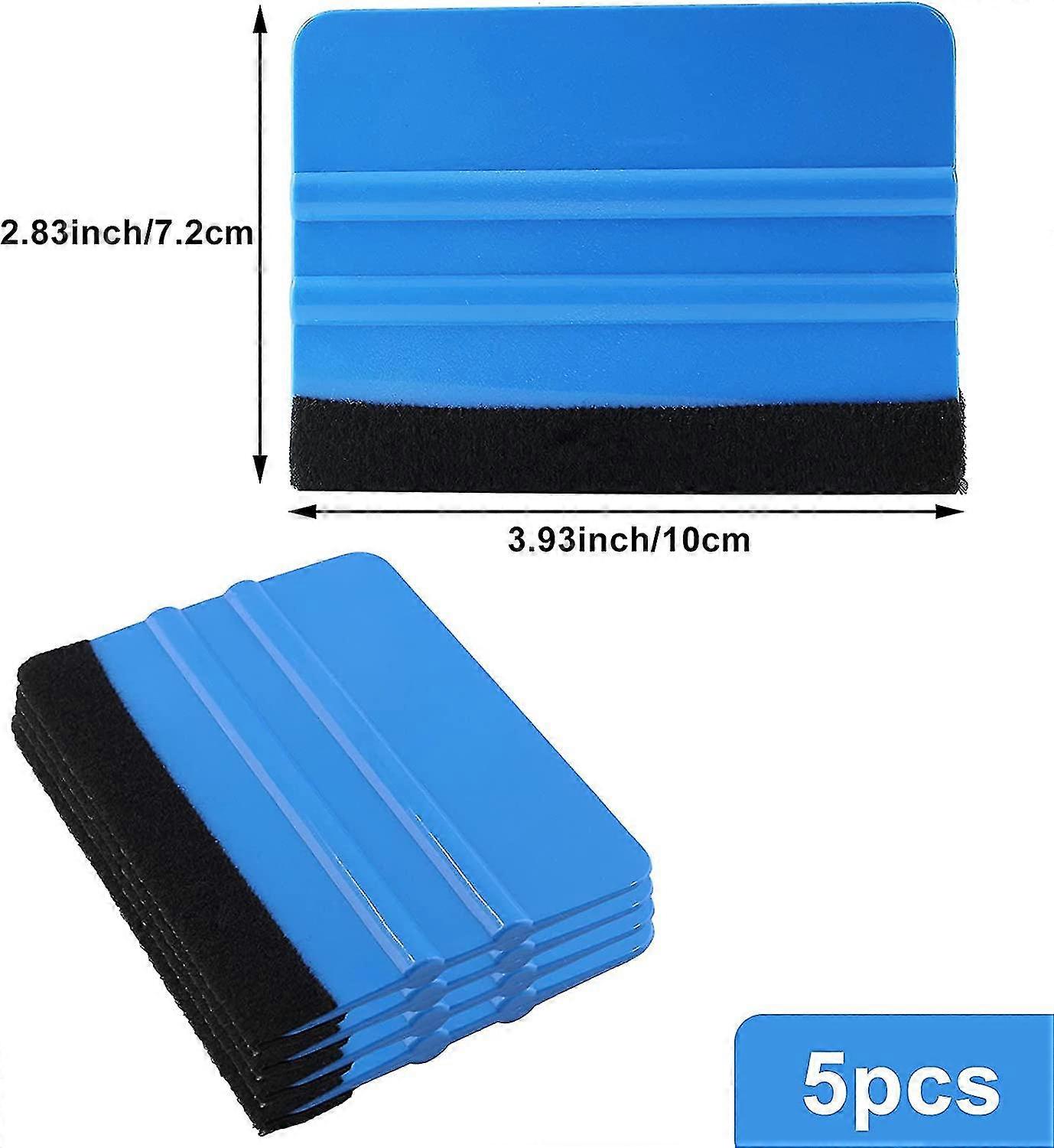 5 Pcs 4 Inch Felt Edge Squeegee, Car Vinyl Scraper Decal Applicator Tool