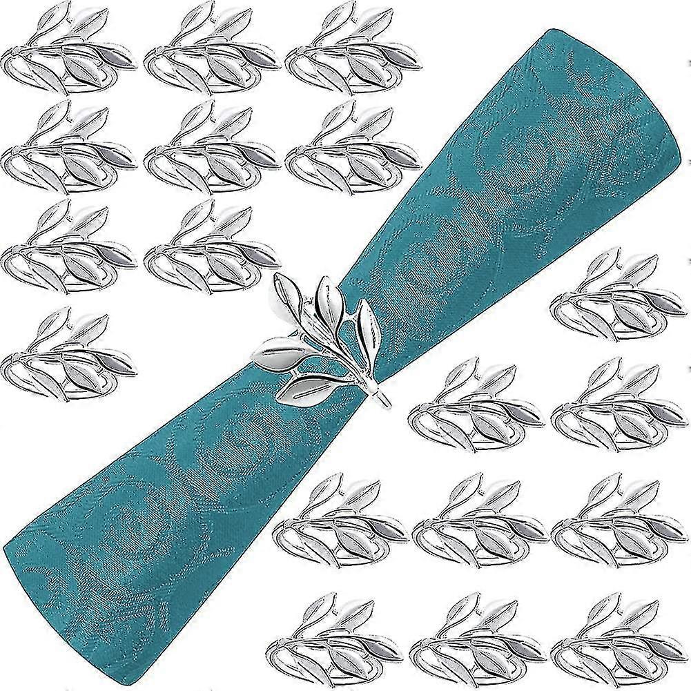 Napkin Rings,24 Pieces Napkin Rings Leaf Napkin Ring Holders Christmas Napkins