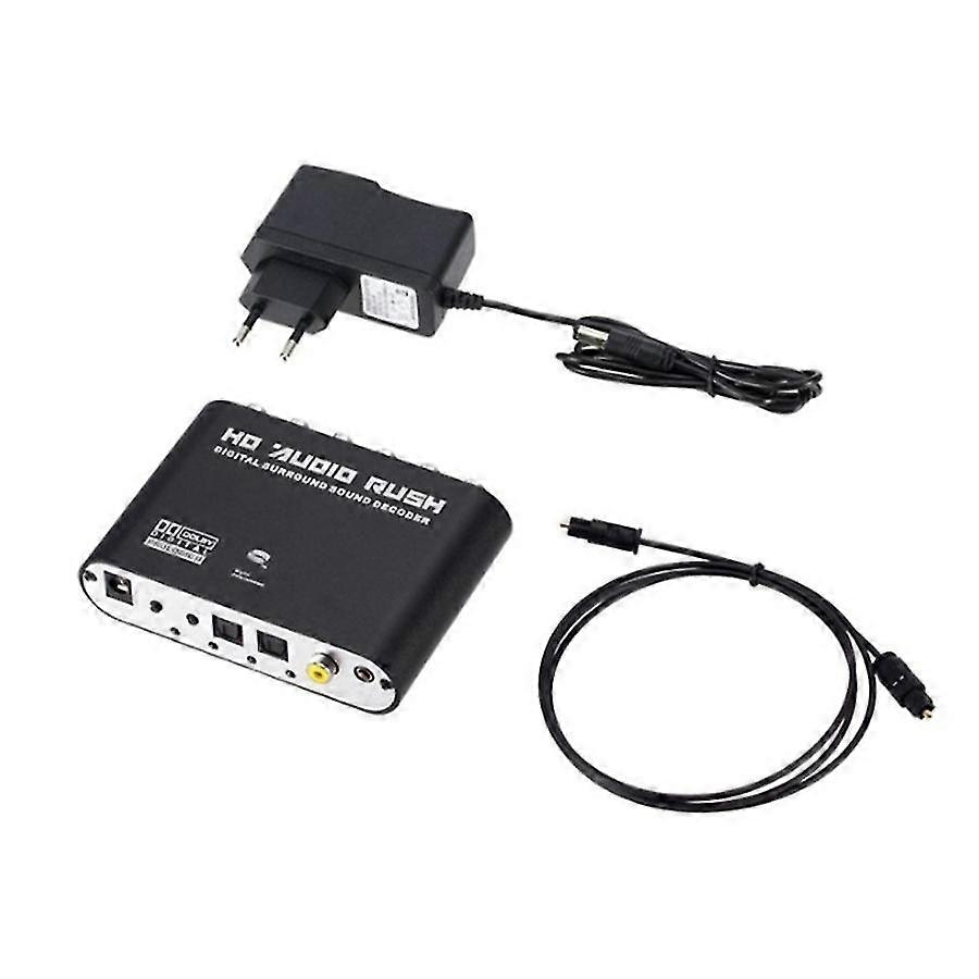 Digital To Analog 5.1 Channel Stereo Audio Converter Optical Spdif Coaxial Aux 3.5mm Sound Decoder A