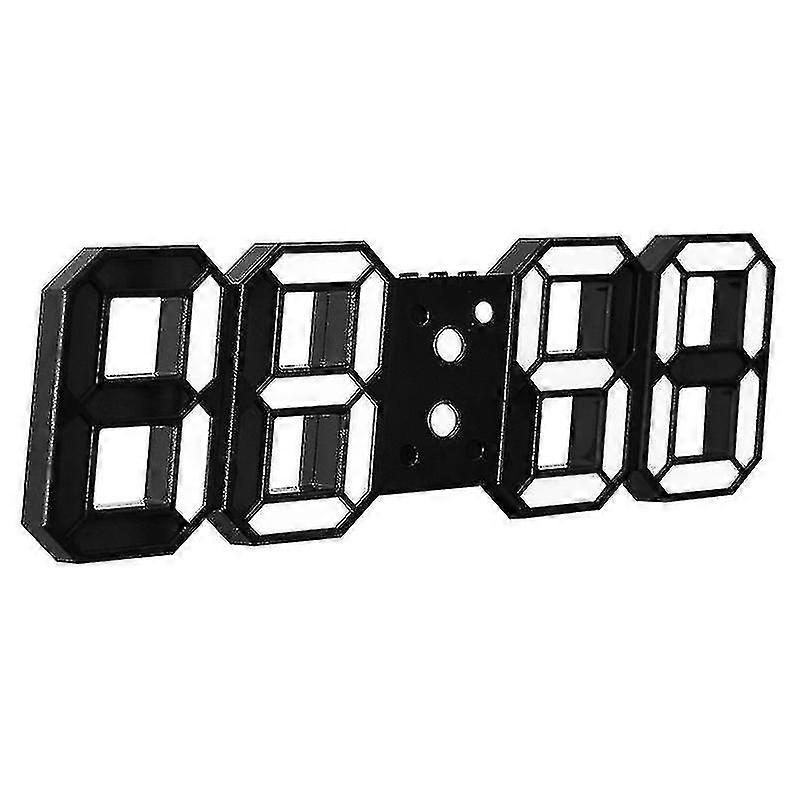 3d Led Clock Desk Alarm Clock Wall Clock With Remote Control, 9.7" Led Electronic Clocks, Snooze Model