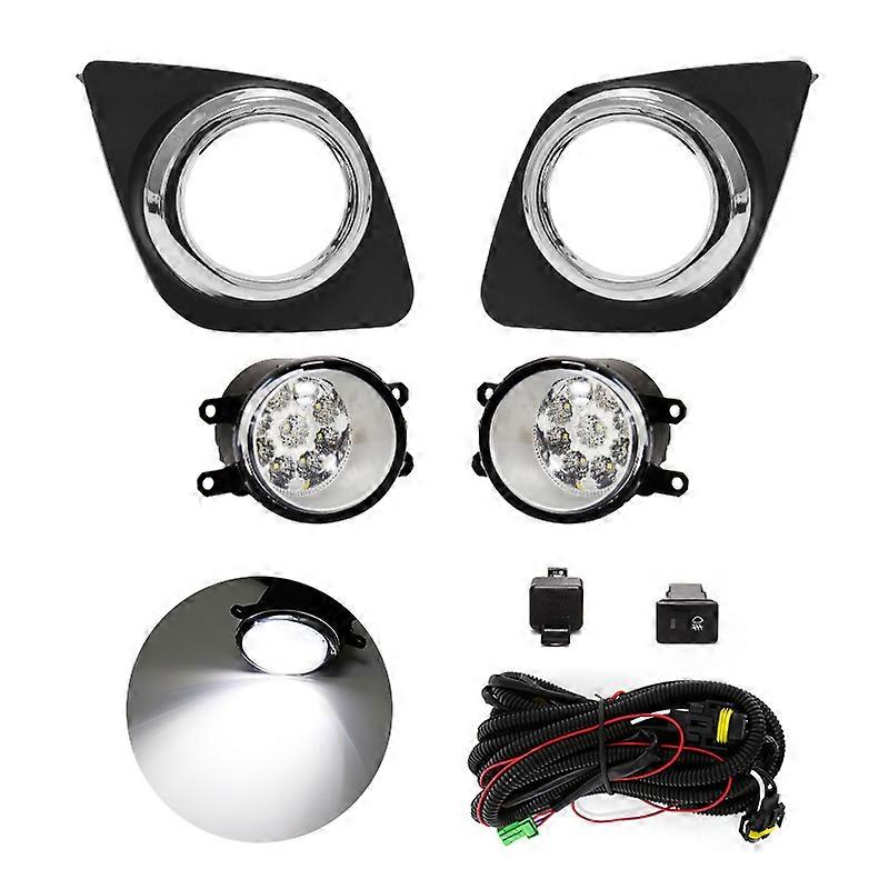 Fog Light For Toyota RAV4 2009 2010 2011 2012 Led Daytime Running Lamp Daylight DRL Wateproof Wires Switch Button