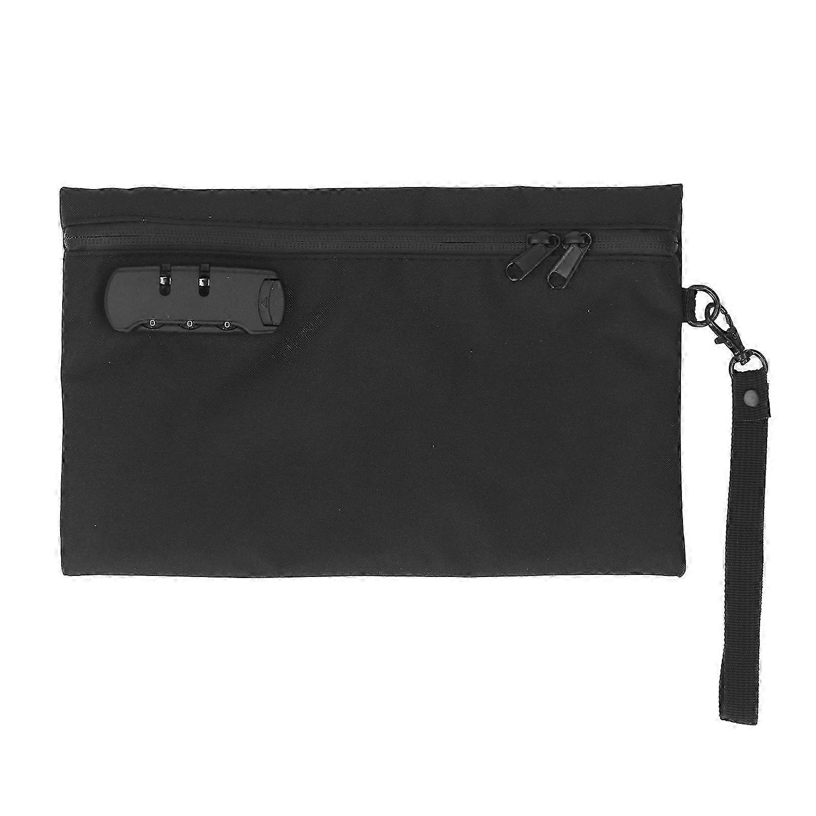 Smell Proof Bag Portable Activated Carbon Lining Odor Proof Container with Combination Lock for Business Travel Black