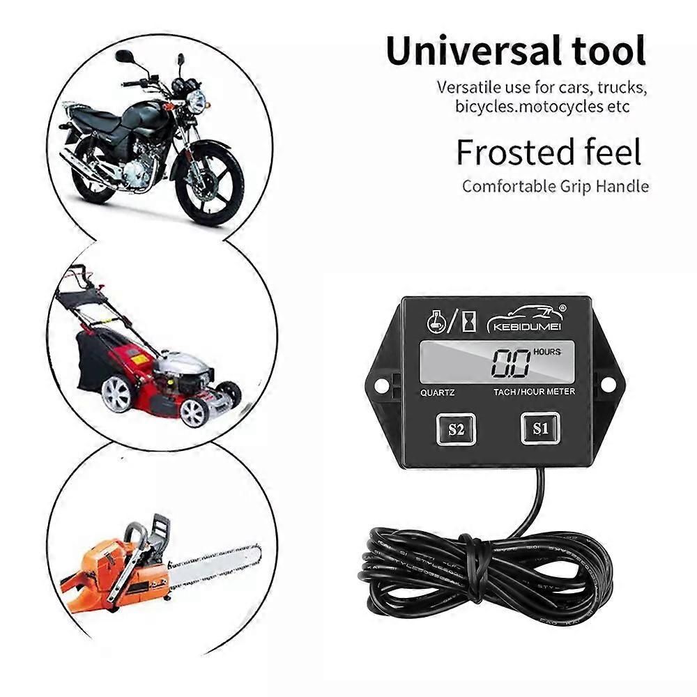 Digital Engine Tach Hour Meter Tachometer Gauge Engine RPM LCD Display For Motorcycle Motor Stroke Engine Car Boat Motorcycle