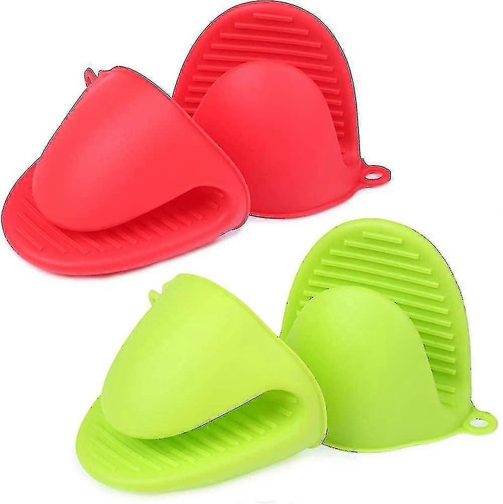 Mini Oven Mitts, 2 Pair Silicone Heat Resistant Non-slip With Hanging Loop