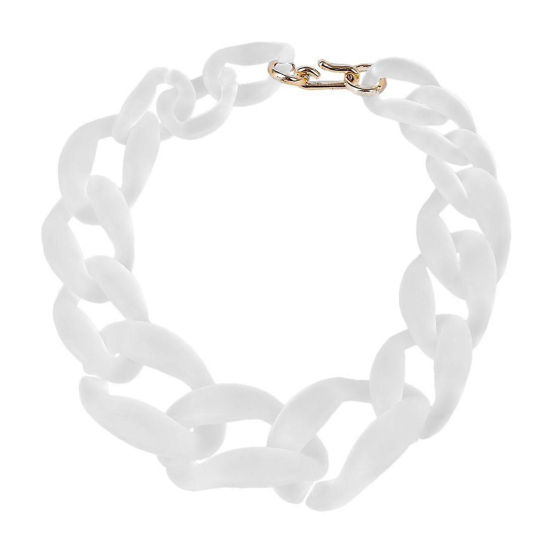 große Kunststoff Kette Halskette Frosted weiß