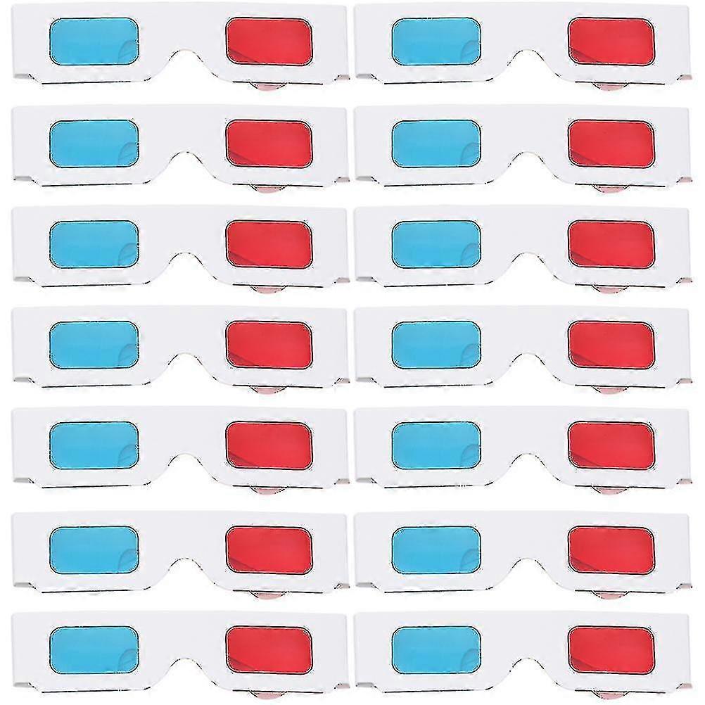 100pcs משקפיים תלת-ממדיים אוניברסליים ילדים מבוגרים אדומים וכחולים 3d משקפי משחק סרט משקפיים Anaglyph קרטון משקפיים לבית