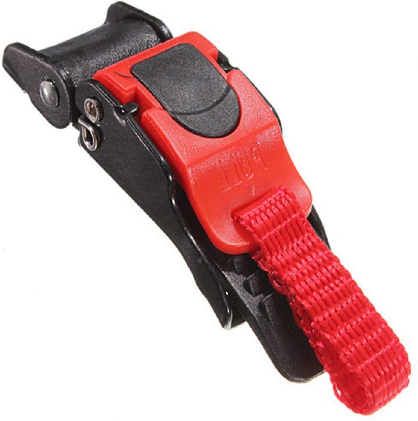 Motorcycle Adjustable Quick Release Helmet Strap Clip (red)