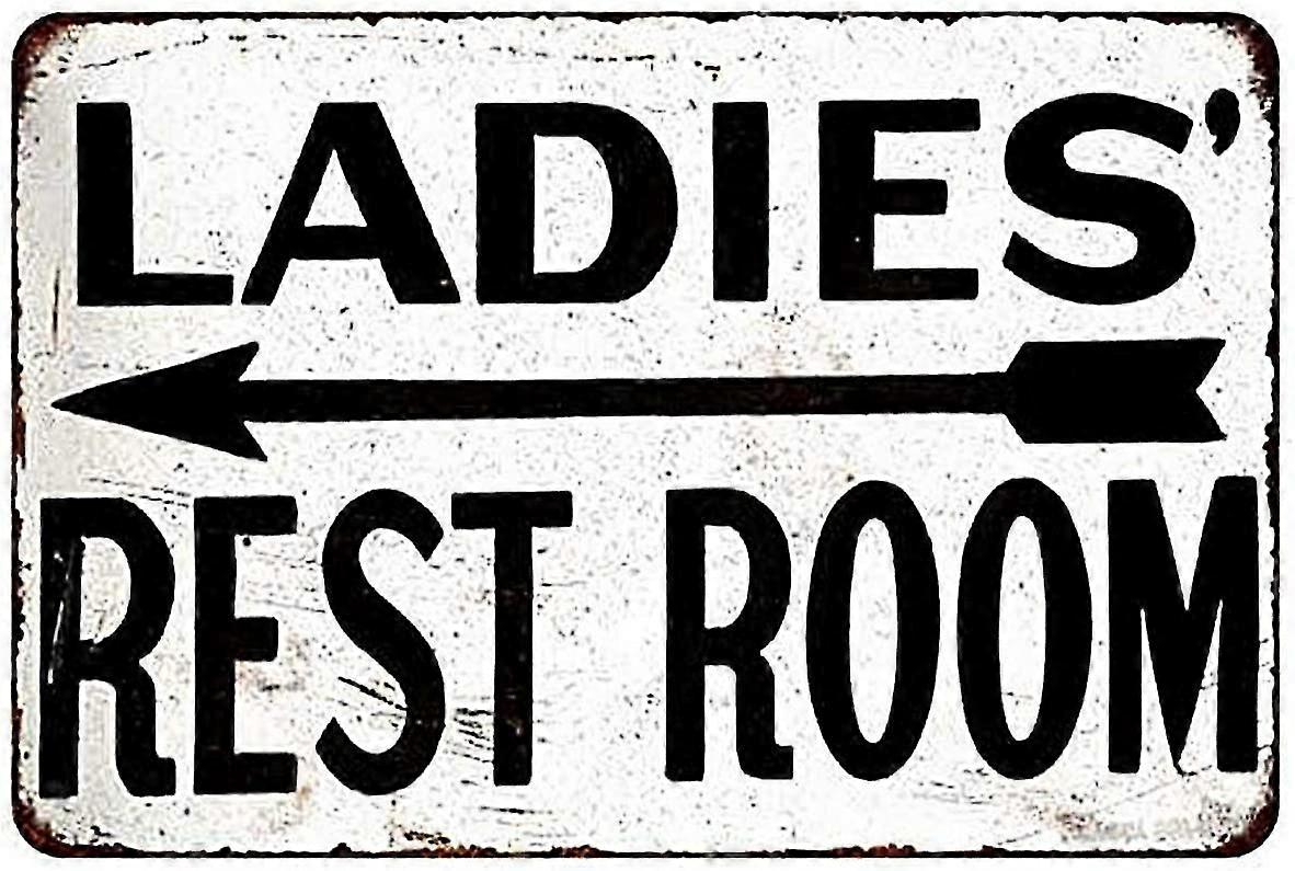 Vintage κασσίτερος αφίσα κυρίες τουαλέτα αριστερό βέλος μεταλλικό κασσίτερο σημάδι 8x12 ίντσα ή 12x16 ίντσα λειτουργία 4136