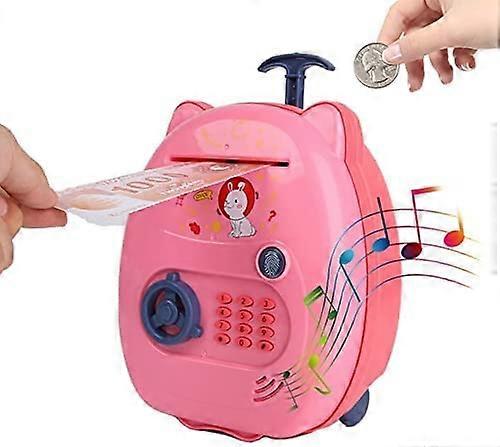 Piggy Bank, ATM Piggy Bank for Real Money,Auto Scroll Paper Money Saving Box Coin Bank with Safe Password,Best Gifts for Girls/Boys/Kids