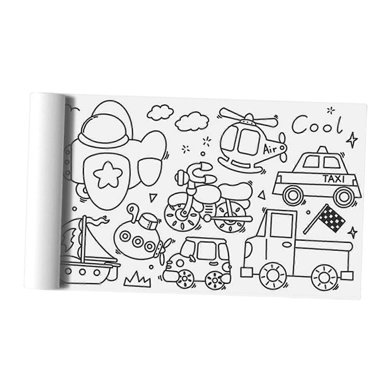 Large Coloring Paper Roll With Tear Off Line Colorable For Birthday