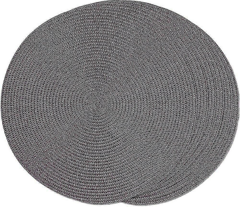 Round Braided Placemats Set Of 6 Table Mats For Dining Tables Woven Washable