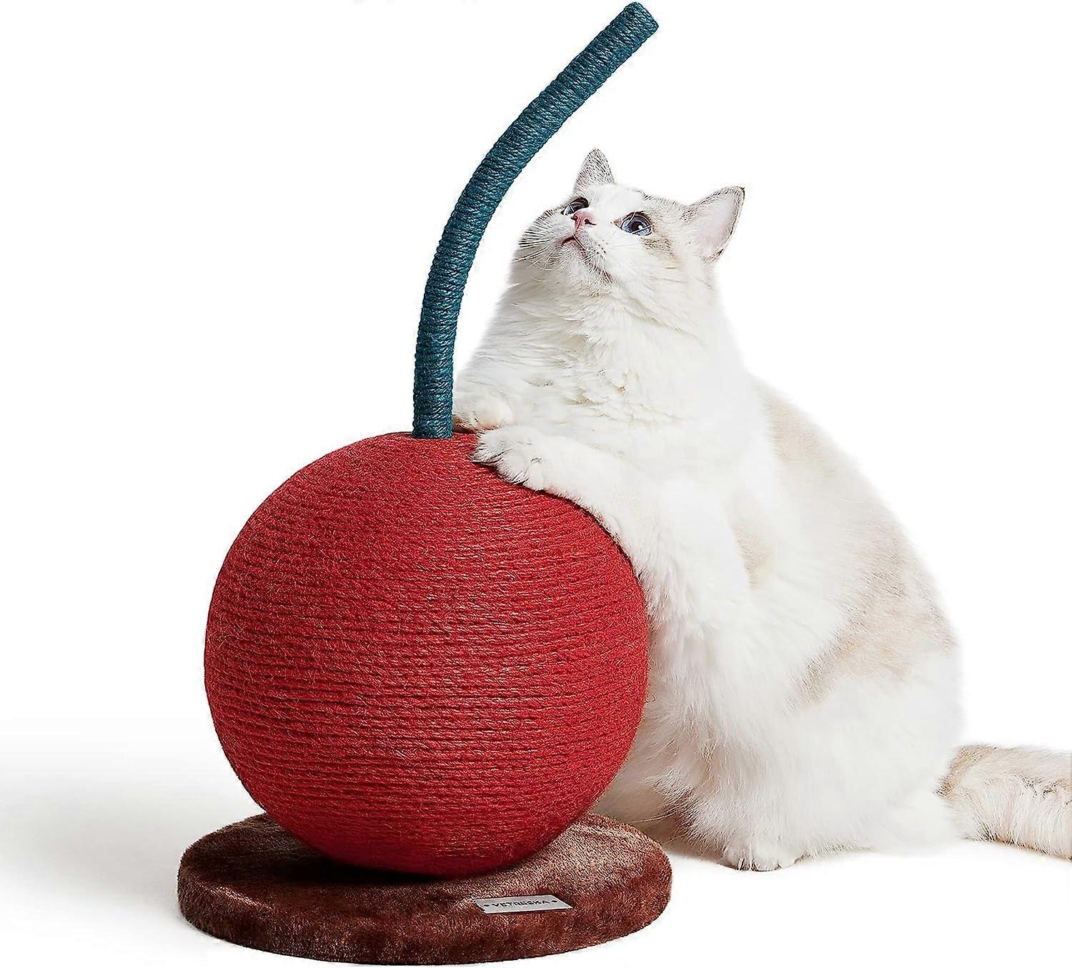 Drapak Cherry Cat, 22,64 "wysoki drapak dla kota z sizalową kulą linową, pionowy drapak dla kota Pazury dla kotów domowych, zaopatrzenie dla kotów