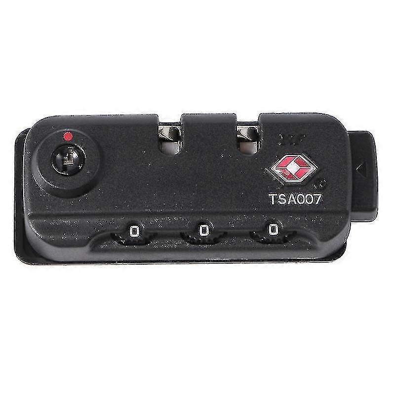 Customs Lock Tsa007 Authentication Password Lock Fixed Safety Lock Zipper Bags Lock Black