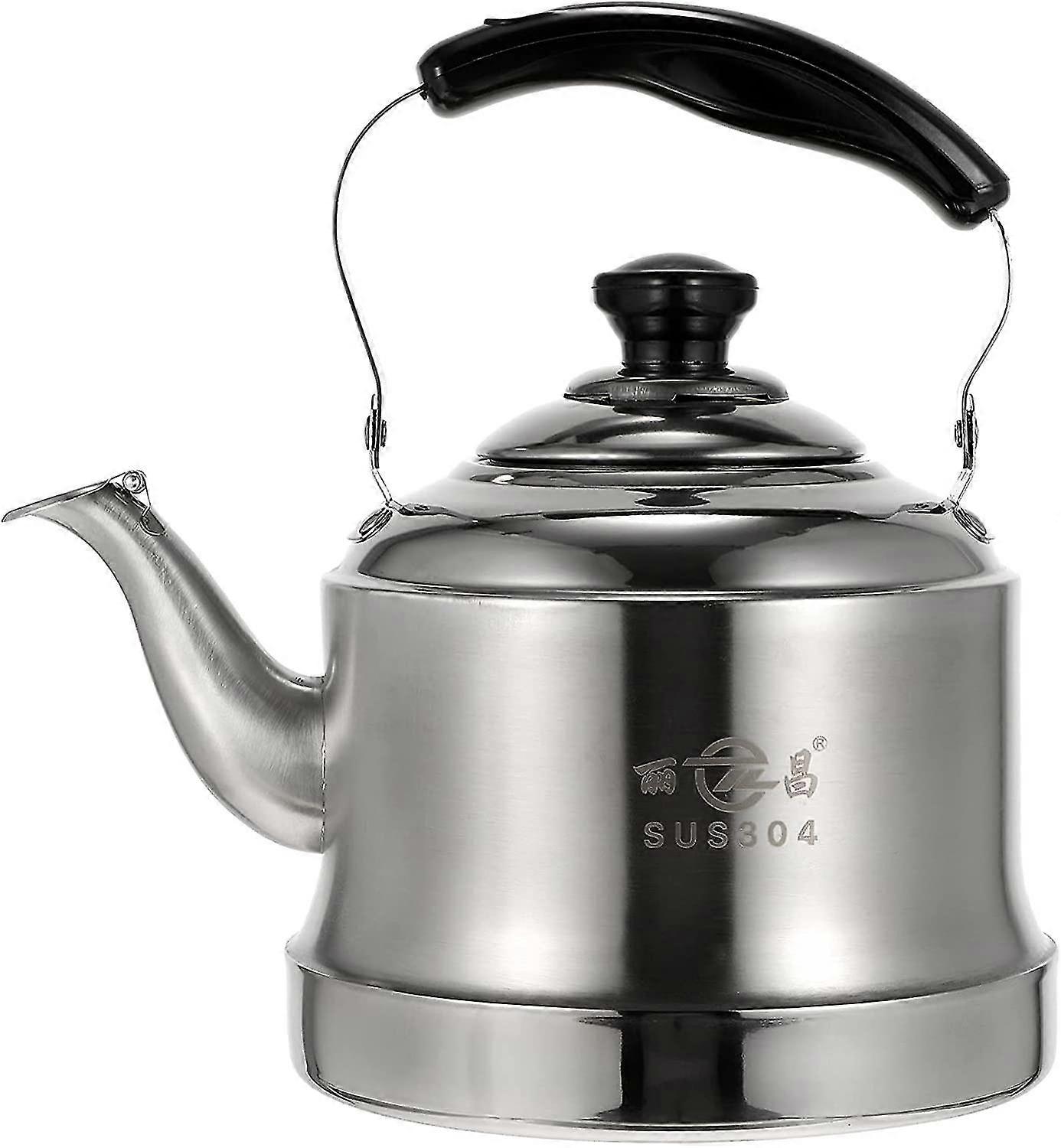 2l Whistling Kettle With Ergonomic Stainless Steel Handle Teapot Boiling Water Drink Warmer Container With Strainer For Home Gas Stove