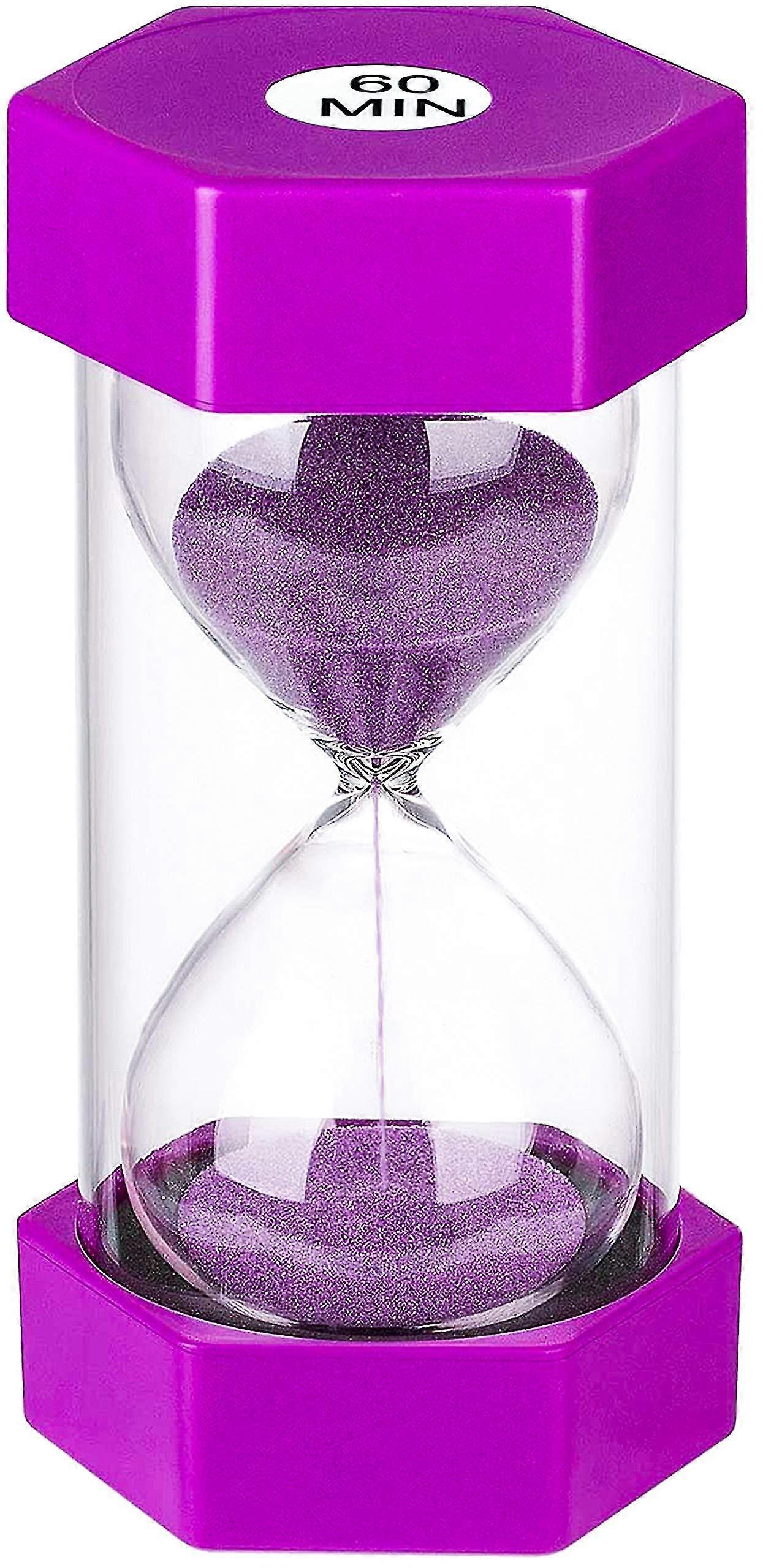 Timeglas Sand Timer 60 minutter: Plast Sand Clock, kæmpe Blå Sand Ur, Arena 60 Min Lilla
