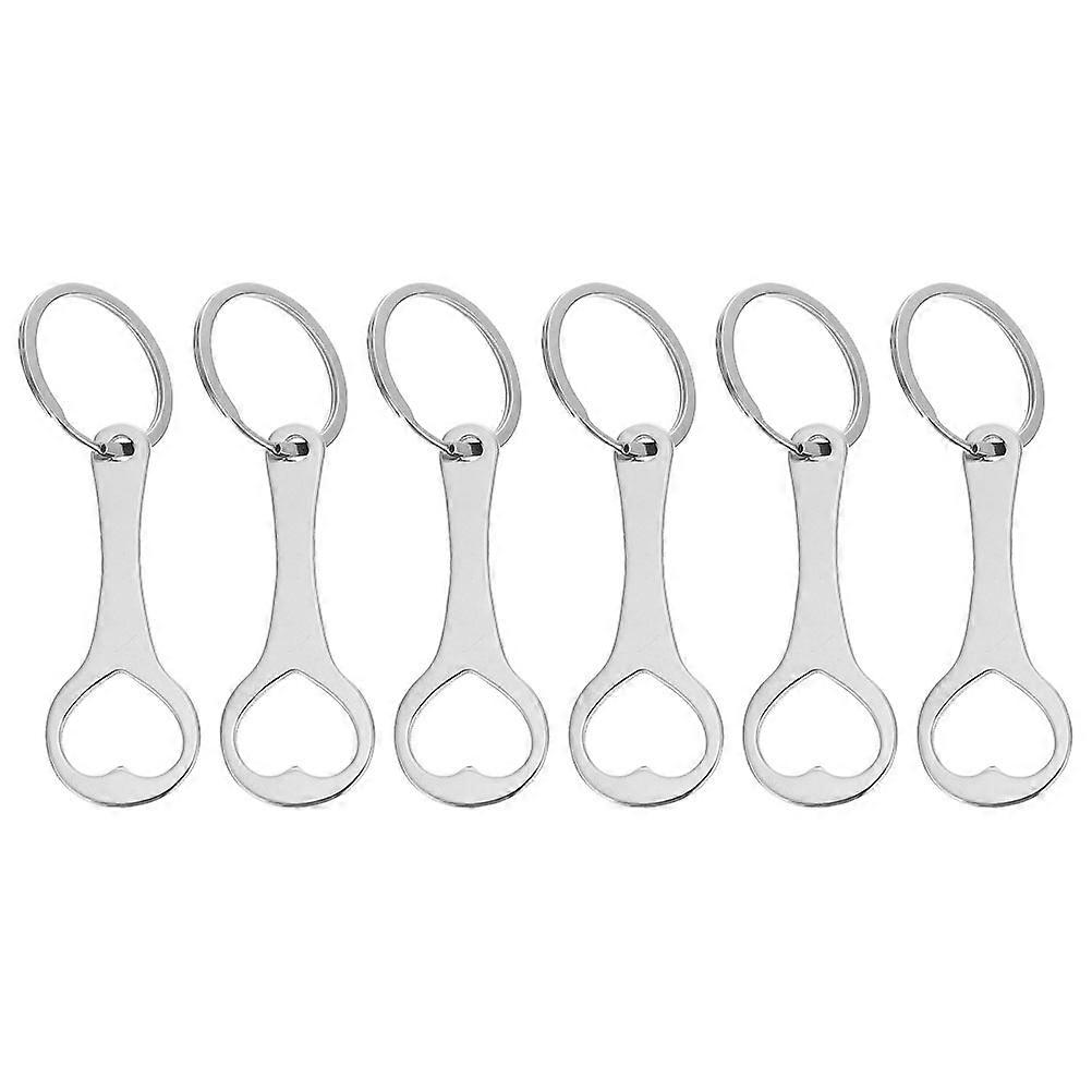 6pcs Trolley Tokens Key Ring Metal Small Tokens Shopping Cart Tokens Portable Cart Tokens