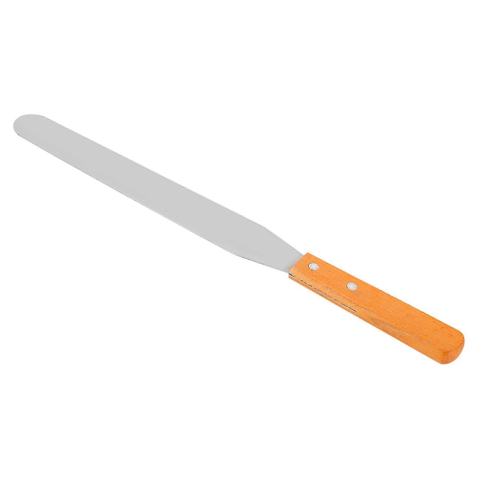 Wooden Handle Stainless Steel Straight Spatula for Cake Icing and Baking Pastry