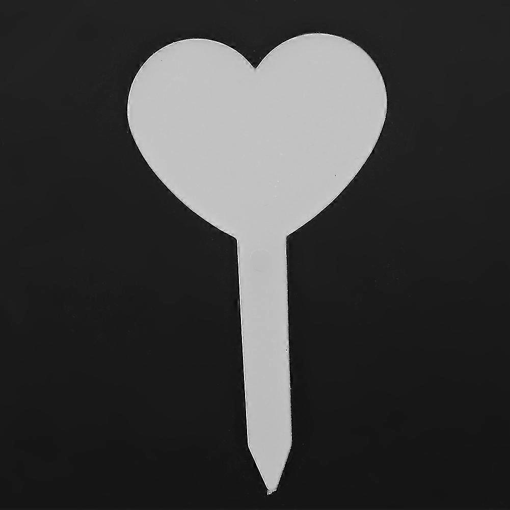 100PCS Durable Waterproof PVC Heart Shape Gardening Labels - White