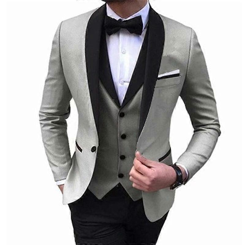 Men Slim Fit Wider Shawl Lapel Dinner Jacket 3 Piece