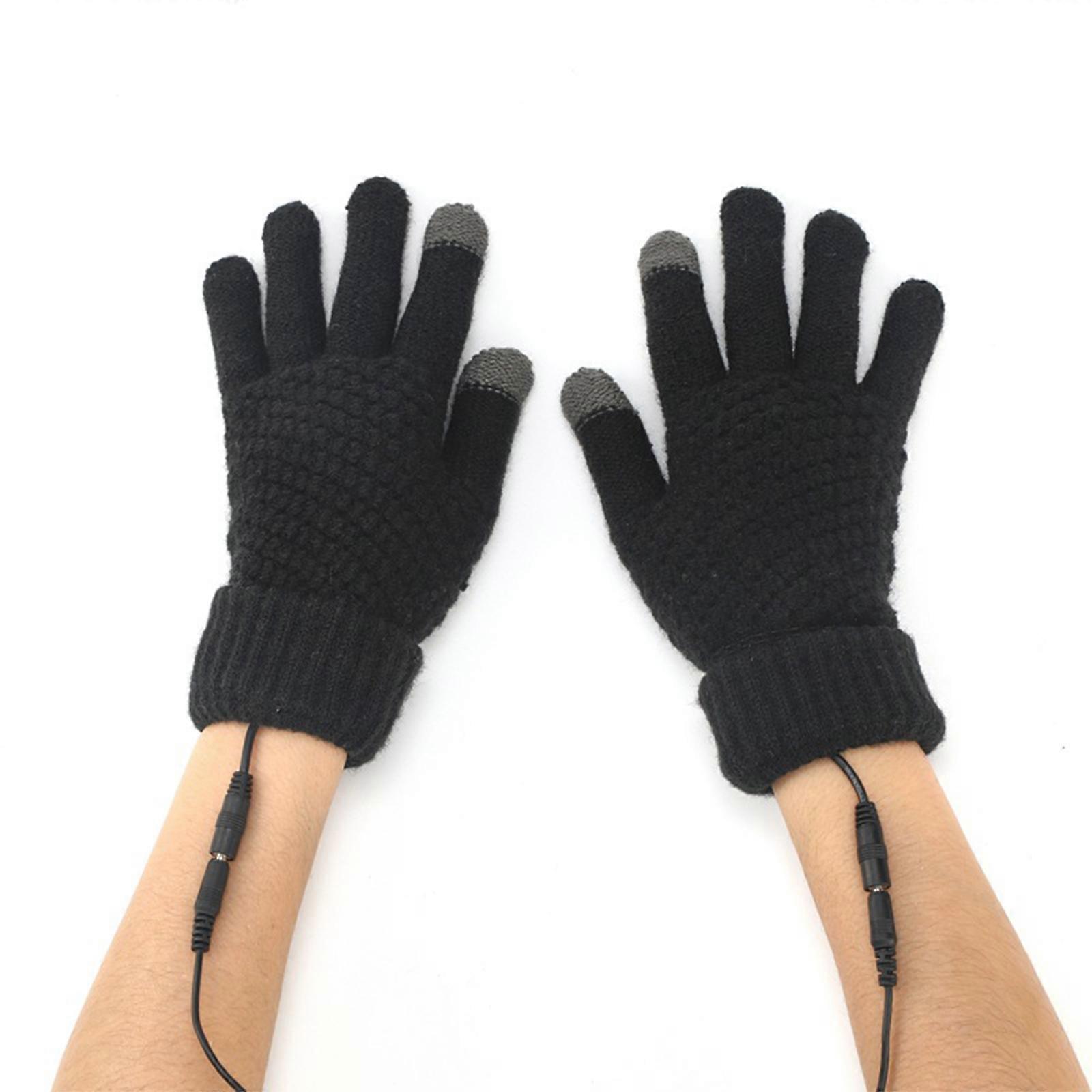 Usb Winter Heated Gloves Mitten Hand Washable Knitting Touchscreen Laptop Gloves