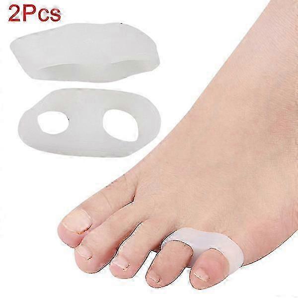 1 Pair Silicone Gel Little Toe Thumb Straightener Separator Double Loop Corrector Toe Separator