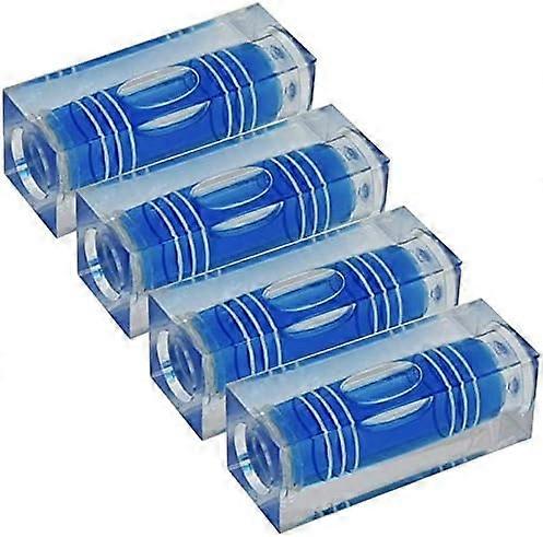 Set of 4 Mini High Precision Triple Line Spirit Levels - 40 x 15 x 15mm - Blue