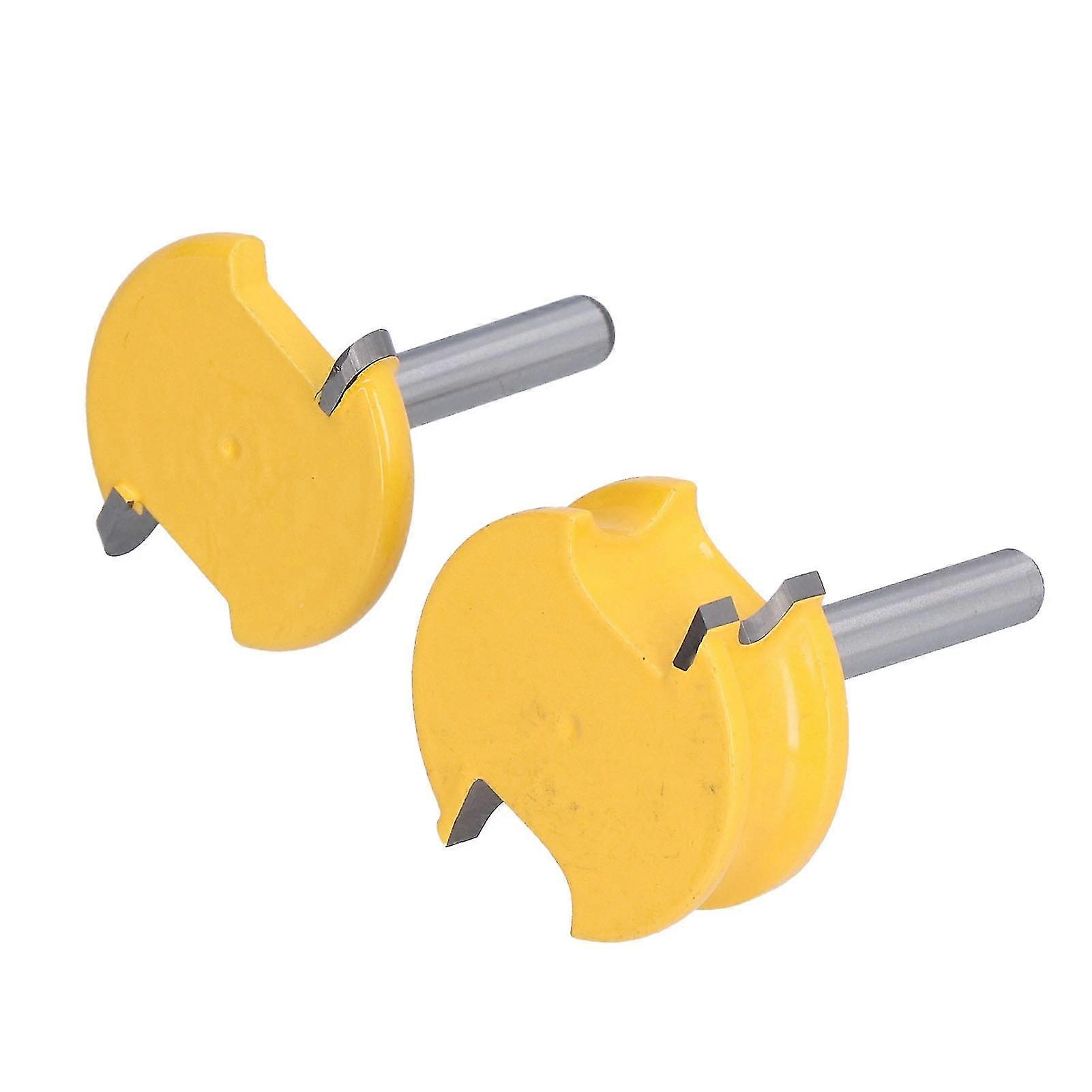 Router Bit Set 2Pcs Arc T Type Metal Milling Cutters for Woodworking Edging Tool 14in
