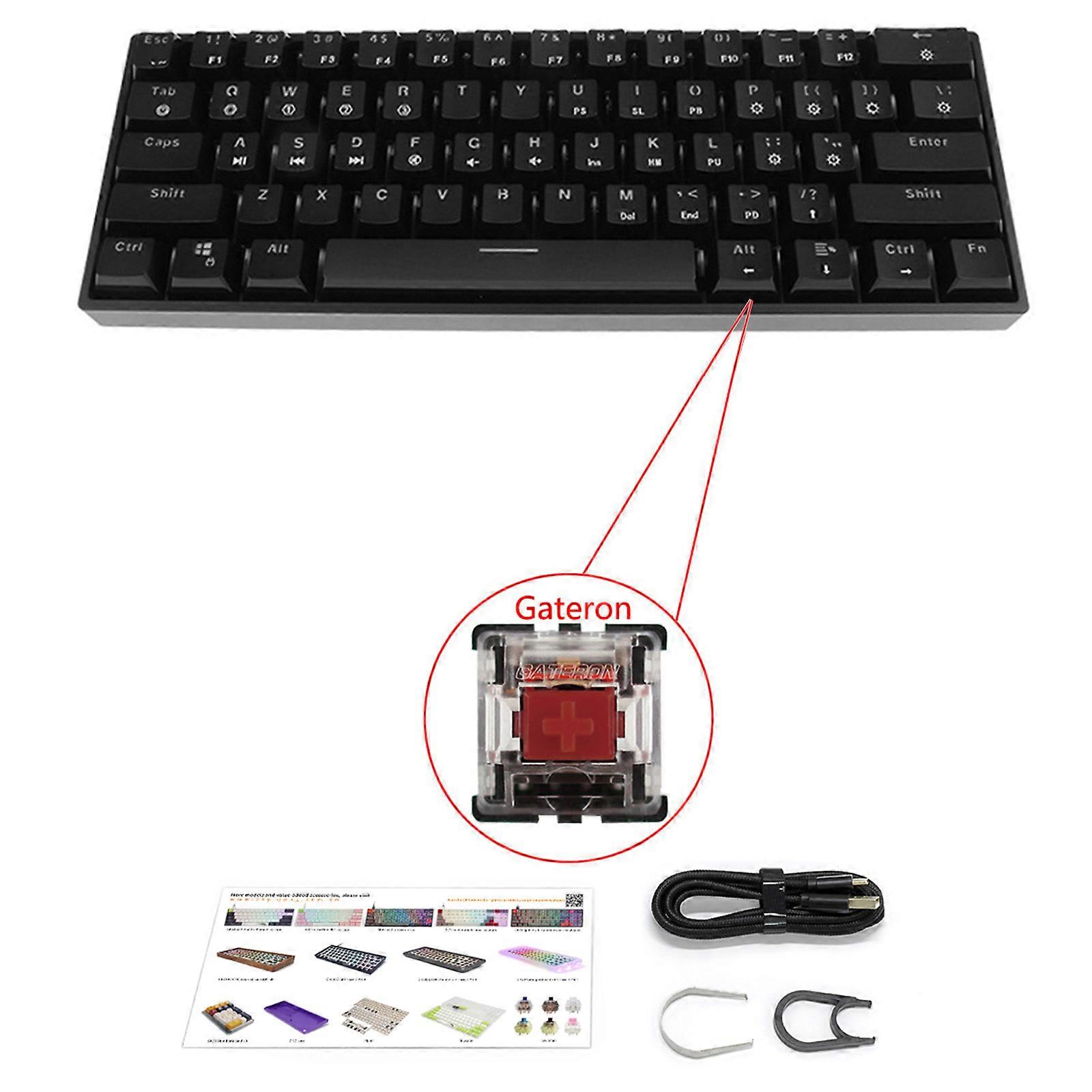 Mini Keypad RGB Mechanical Keyboard 61 keys Desktop Laptop Office Game Type C