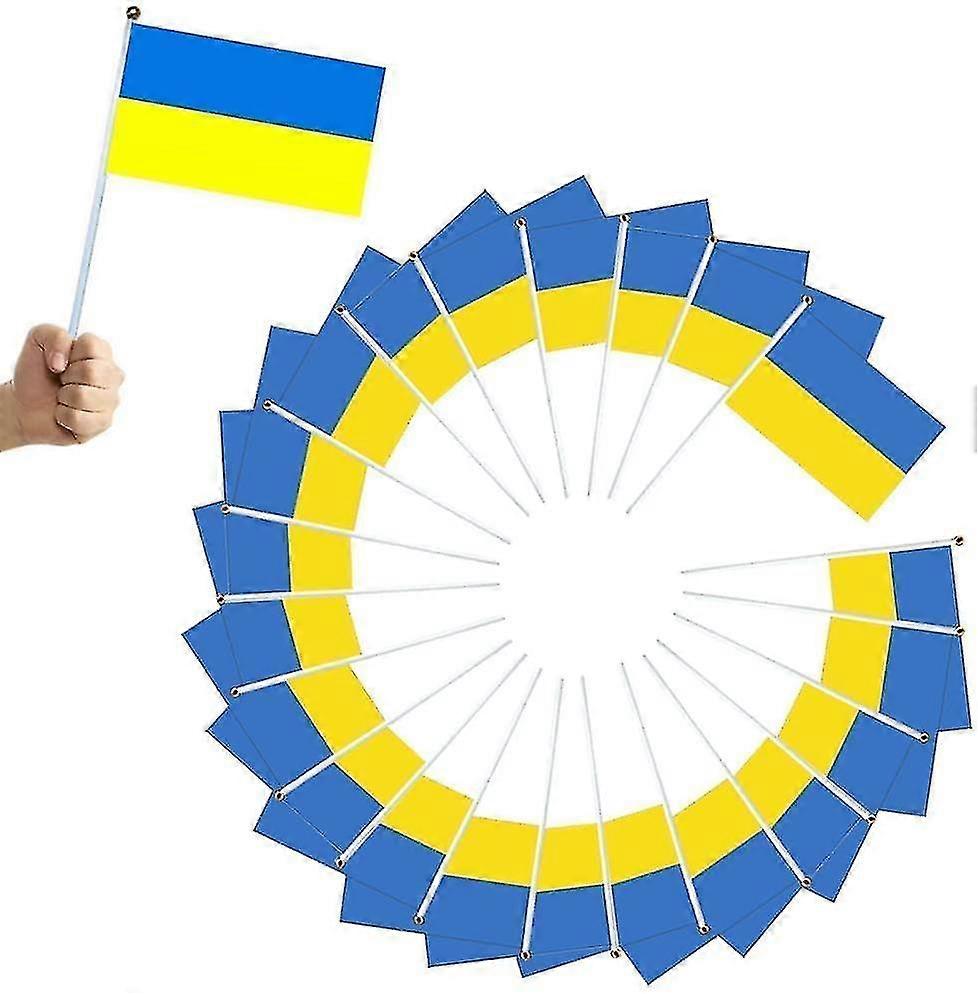 100 stk Ukraina håndholdte flagg