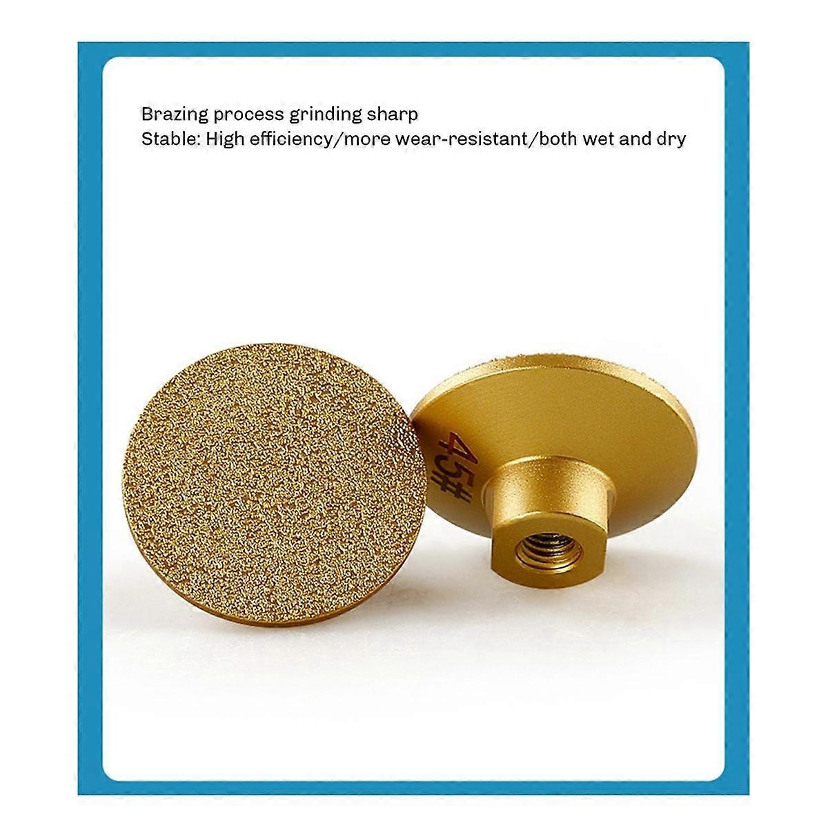 2PCS 45 M10 Brazed Flat Grinding Head Abrasive Polishing Stone Marble Quartz Cobblestone Grind