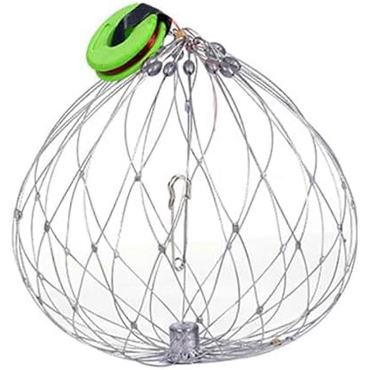 Automatic Opening & Closing Fishing Net Cage,Fishing Crab Trap Net, Wire Fish Crab Cage,Supplementary Crab Cage Fishing